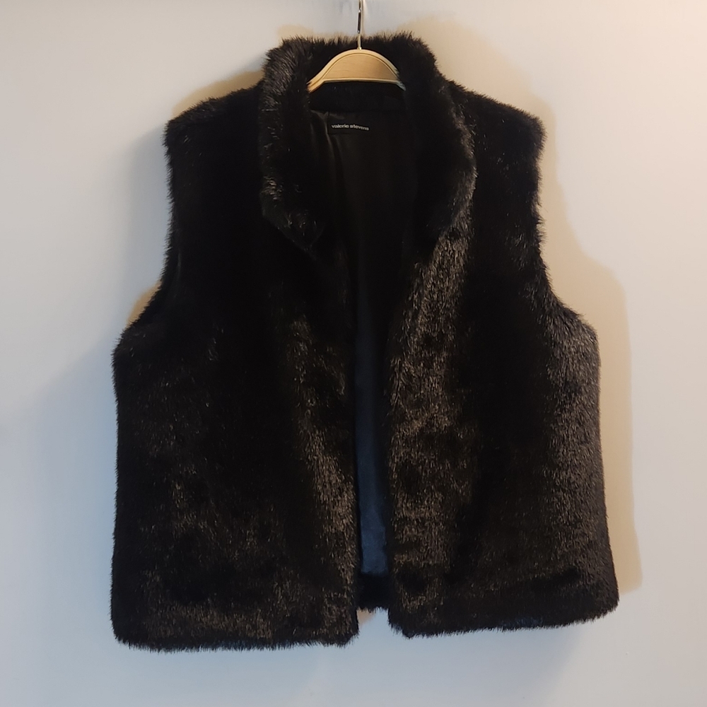 Valerie Stevens Luxurious Black Satin Vest